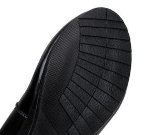 الراحة أسود جلد مستدير تو أسافين فندق فستان رسمي أحذية مكتب للنساء السيدات - Product Image 5