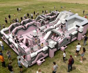 Şişme Oyun Parkı Yapı Taşları Kaydıraklı Şişme Kale Zıplama Evi Şişme Kaydırak Üfleyici Dahil Çocuklar ve Yetişkinler İçin Satılık - Product Image 2