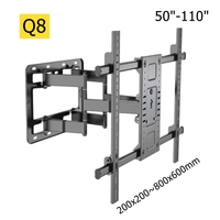 Rak Dinding TV Heavy Duty Dual Swing Arm Langsung dari Pabrik untuk Layar 40-100 inci, Baja Cold Rolled, Kapasitas 100kg, Warna Hitam