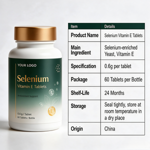 Tabletas de Selenio 60mcg y Vitamina E <span class=keywords><strong>85mg</strong></span> con Fórmula Personalizada, Suplemento Antioxidante de Levadura de Selenio para la Salud Inmunológica, Fabricante OEM - Product Image 3