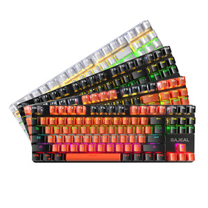 BAJEAL K200 คีย์บอร์ดแบบกลไก 87 คีย์ RGB แบ็คไลท์คีย์บอร์ดเกมแบบมีสายพร้อมระบบป้องกันโกสต์สำหรับแล็ปท็อปพีซี - Product Image 4