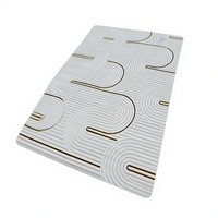 Tapis turcs modernes en polypropylène tissé jacquard à la machine, avec envers en jute de haute qualité, résistants aux taches, à poils longs