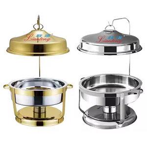 Plato de frotamiento económico de acero inoxidable de 8 litros para hoteles, restaurantes, fiestas, bodas, nueva estufa de buffet barata con tapa colgante - Product Image 1