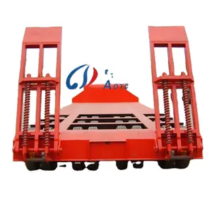 3 Baris 6 AS 100-120Ton Trailer Lowbed dengan Dolly Alat Berat Trailer Lowboy Tempat Tidur Rendah Trailer Truk