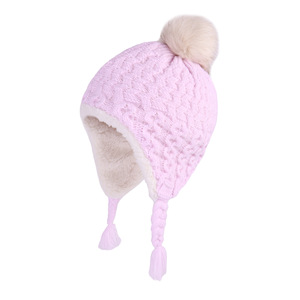 Cappello per bambini autunno e inverno lavorato a maglia berretto per capelli in tinta unita e cappello caldo - Product Image 2