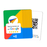 Logotipo personalizable Etiquetas de menú NFC Placa acrílica adhesiva de PVC impermeable RFID 13,56 MHz Mini etiqueta Google Review QR Code Table Sticker