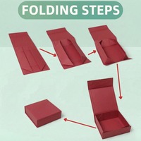 Boîte cadeau en carton noir mat de qualité supérieure Fermeture magnétique Boîte rigide pliable de luxe pour l'emballage de chaussures et de cosmétiques