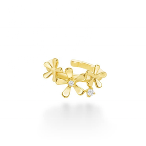 LOZRUNVE 925 Sterling Silber CZ Stein Gänseblümchen Blume Ohr manschette Ohrring für kein Stück Ohr - Product Image 1