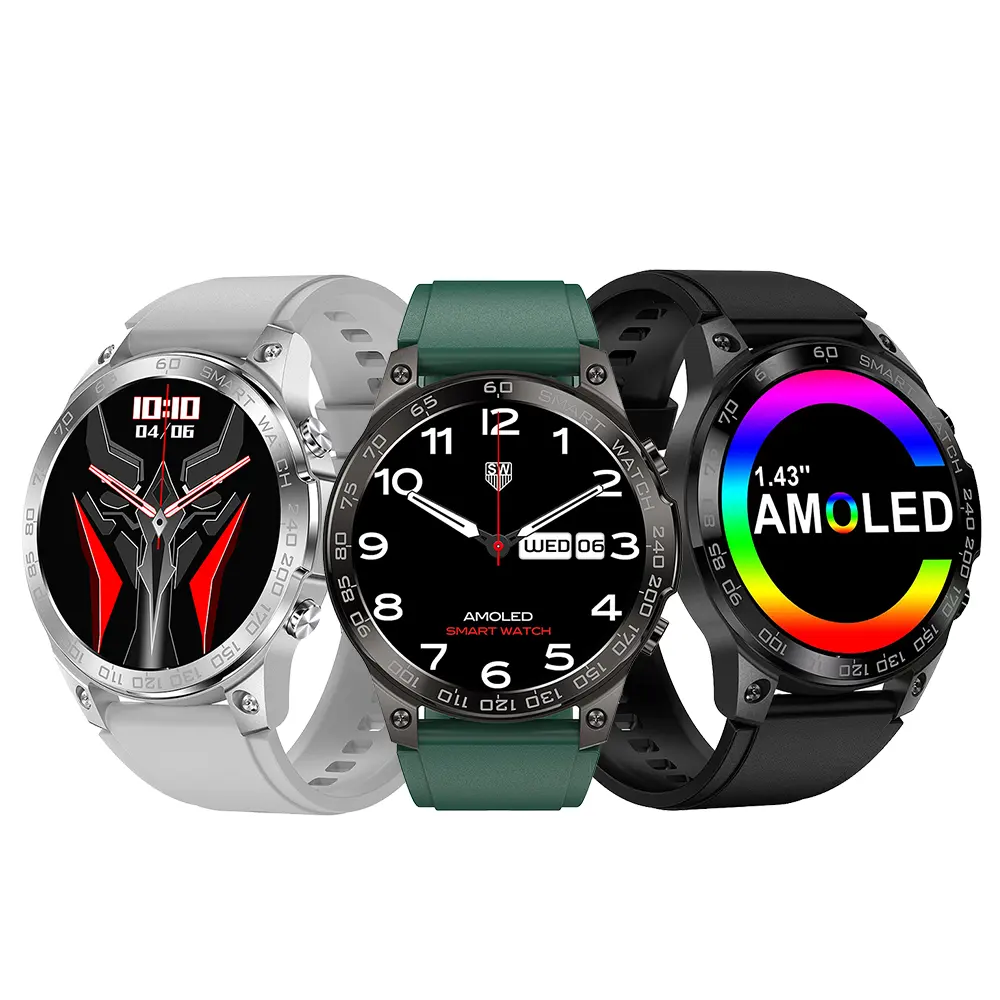 1,43 Zoll AMOLED 460*460 Hoch auflösender Handy-Anruf-Herzfrequenz messer 400mAh Großer Akku Sport IP68 Wasserdichte Smartwatch