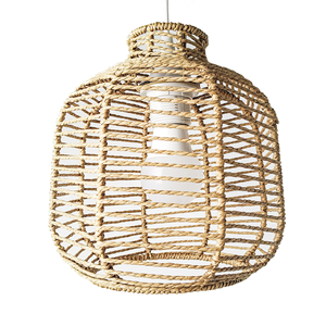 Lampada da Parete in Stile Cinese Retrò con <span class=keywords><strong>Paralume</strong></span> in <span class=keywords><strong>Corda</strong></span> di Canapa Intrecciata a LED per Camera da Letto e Soggiorno - Product Image 1