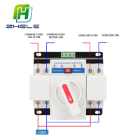 Commutateur de transfert automatique ZHELE 63A 4P pour générateur électrique, contrôleur ATS, commutateur de commutation double alimentation 220V 400V pour dispositif solaire