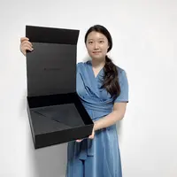 Caja de embalaje de papel plegable rígida en forma de libro, Cajas de Regalo magnéticas con tapa superior, de lujo, personalizadas