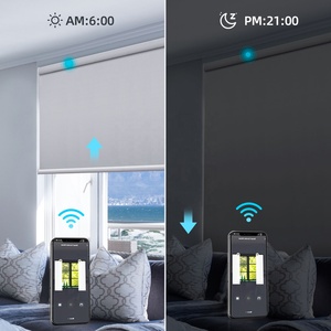 ZSTARR Ventana francesa residencial al aire libre Técnica de agujero de alfiler Patrón de tela horizontal Persianas enrollables de motor eléctrico de plástico - Product Image 3