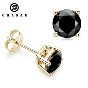 Nhà máy thiết kế cổ điển 925 Sterling bạc bông tai GRA cấp giấy chứng nhận kim cương moissanite Stud Bông tai bán buôn