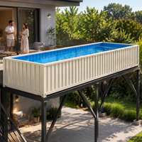 Piscine modulaire en conteneur d'expédition en acier, piscine hors sol, préfabriquée, pour jardin, taille personnalisée