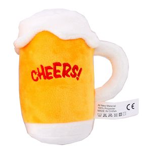Jouets à mâcher interactifs créatifs en peluche pour chiens, jouet en peluche en forme de bouteille de bière couineuse pour chiots - Vente en gros - Product Image 5