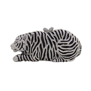 Women Cool Tiger Evening Bag Luxurious Rhinestone <b>Clutch</b> Purse Crystal Shoulder Bag for Entertainment Activities - Product Image 5