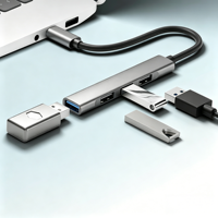 HUB USB de 4 puertos USB3.0 Velocidad de transferencia de hasta 5Gpbs Cuerpo metálico con carcasa de aleación de aluminio
