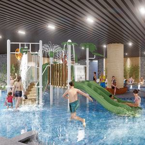 Toboggan aquatique commercial pour enfants, équipement de <span class=keywords><strong>parc</strong></span> aquatique intérieur pour centres de villégiature, hôtels et spas - Product Image 1