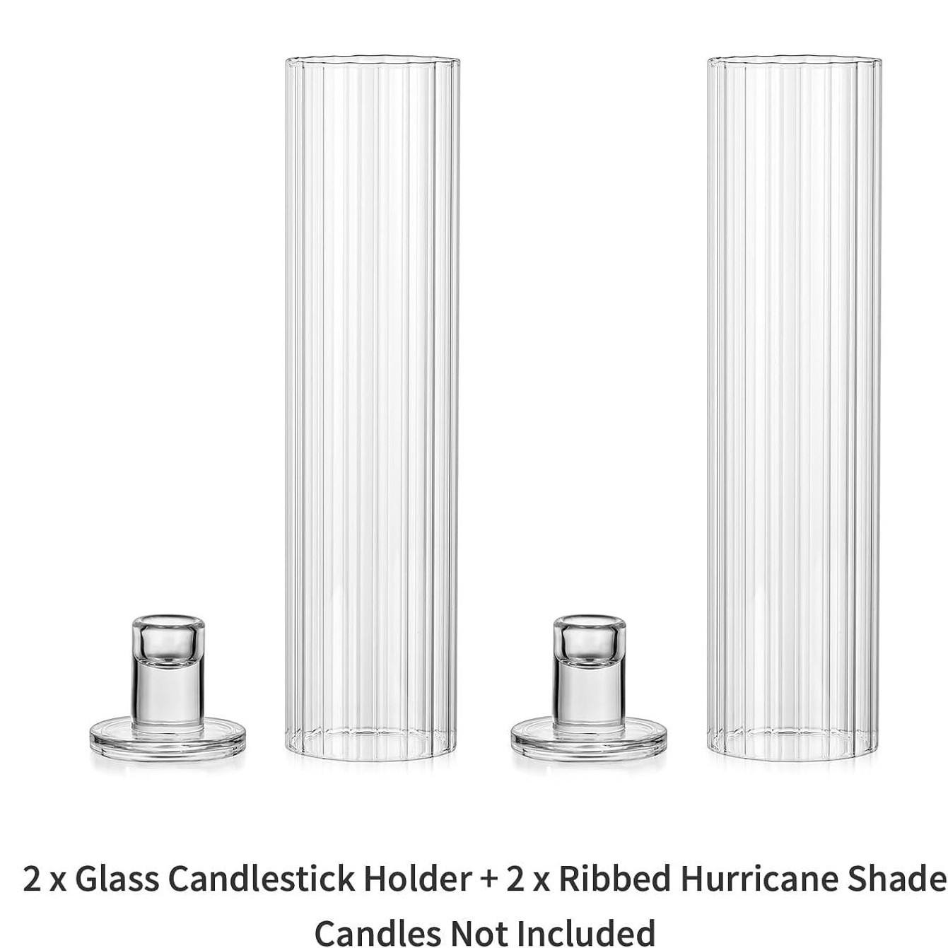 กระบอกแก้ว2ชิ้น + ฐาน2ชิ้น