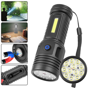 Linterna LED COB de 12 LED para Exteriores, Batería Integrada, Alta Luminosidad, Clip Magnético, Luz Lateral COB, Resistente al Agua, ABS, para Trabajo, Reparaciones, Garaje - Product Image 5