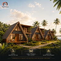 Offre Spéciale – Maisons Préfabriquées en Acier et Bois en Forme de A – Design Postmoderne Écologique – Chambre, Bureau, Appartement, Immeuble, Resort – Étanche