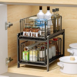 Excellente étagère coulissante en fil métallique pour espaces étroits de salle de bain et placards de cuisine - Product Image 1
