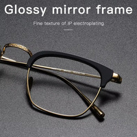 Lunettes Osicare Polygon en titane pour hommes, monture noire, design classique, vente en gros, personnalisables avec logo, lunettes sur mesure, OEM ODM