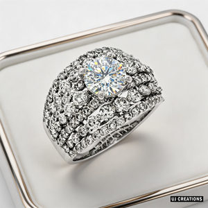 Anillo de Boda Personalizado de Oro Sólido S925/10K/14K/18K con Diamante Cultivado en Laboratorio de Un Quilate, Corte Brillante, Calidad VVS-VS, para Fiesta - Product Image 6