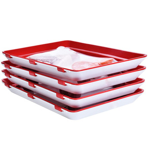 Reusable Rectangle Plastic Stackable Food Preservation Tray For Freezer