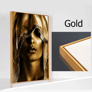 <span class=keywords><strong>Cuadros</strong></span> Decorativos de Lienzo con Diseño de Maquillaje Dorado para Mujer, Impresiones de Arte de Pared de <span class=keywords><strong>Estilo</strong></span> Nórdico, Retratos Escandinavos para Decoración de Sala de Estar - Product Image 4
