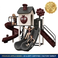SageDelightRides Module de parc commercial avec toboggan double pour enfants, en LLDPE et tubes en acier galvanisé, pour places publiques, Fabricant