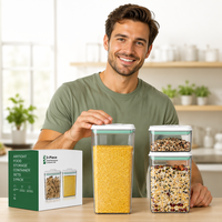Offre Spéciale : Lot de 3 Boîtes Alimentaires Hermétiques Pop Empilables en PET Sans BPA pour l'Organisation de la Cuisine et du Garde-Manger
