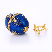 Boîte à bijoux en cristal de style Fabergé, œuf russe en émail coloré de haute qualité, pour la fête de Pâques