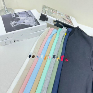 T-shirt court ample à manches courtes 100 % coton personnalisé pour homme, vente en gros, logo brodé, motif uni, tissu tricoté 180 grammes, vierge - Product Image 4