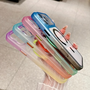 Funda Magnética Transparente con Degradado de Moda para iPhone 13 14 15 16 17 Pro Max Air, Carga Inalámbrica, Cubierta Protectora Trasera - Product Image 4