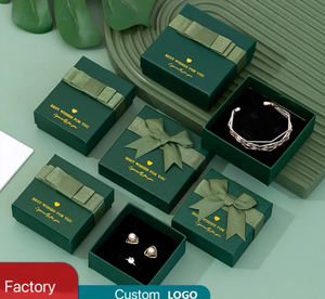 Custom Logo Luxury Cardboard Necklace Jewelry <b>Box</b> Bracelet Ring Earring Pendant Gift <b>Paper</b> Packaging <b>Box</b> Bow Jewelry <b>Storage</b> <b>Box</b> - Product Image 5