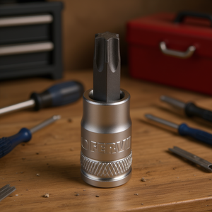 Fervi Chrome Plated Industrial Grade <b>Socket</b> Torx Insert 10mm Drive for Electronic Equipment Assembly Precision Fastening Tasks - Product Image 3