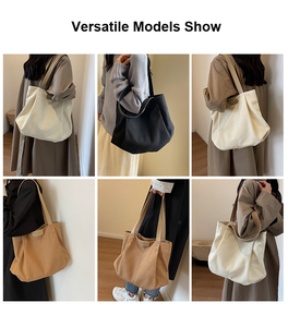 New Trendy Canvas Handbag Korean Large Capacity Simple Shoulder Tote Cross Body <strong>Bag</strong> Versatile Casual Out Going Women - Product Image 4