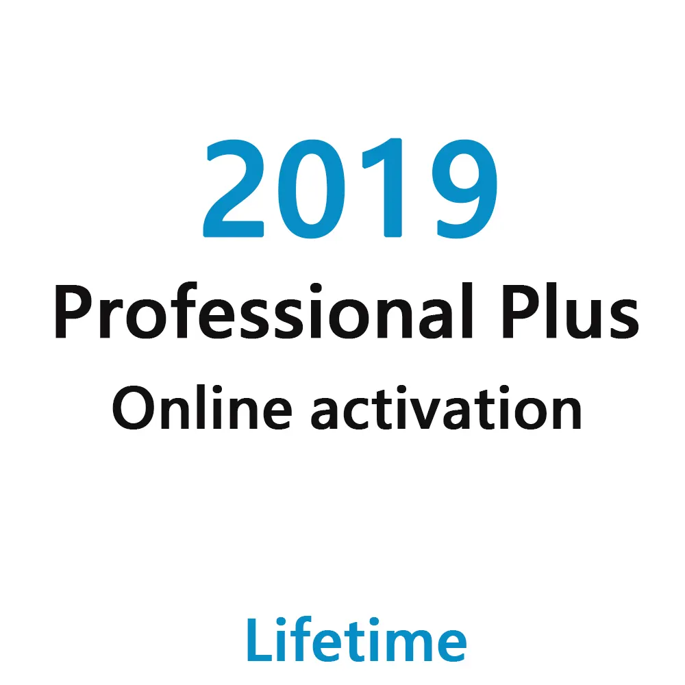 2019 Professional Plus Schlüssel Lizenz 100% Online-Aktivierung 2019 Pro Plus Digitaler Einzelhandel Schlüssel lebenslang gesendet von Ali Chat Seite