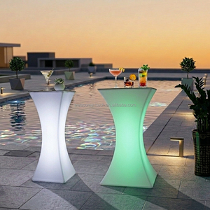 Moderne oplaadbare LED cocktailtafelverlichting met kleurverandering, verlichte LED bartafel voor winkelcentra en nachtclubs. - Product Image 3