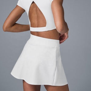 Personalizado poliéster Spandex alta calidad Pickleball Fitness deportes Slit A-line deportes tenis Golf falda con pantalones cortos interiores - Product Image 3