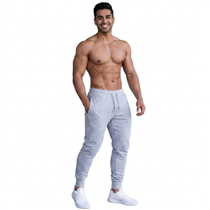 Pantalons de bureau décontractés pour hommes avec logo personnalisé, taille élastique, coupe ajustée, devant plat, tissu en toile confortable, OEM disponible - Product Image 1