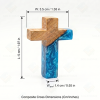 Croix en bois et résine faite à la main, design flottant, cadeaux religieux chrétiens de luxe avec fonction support de téléphone portable