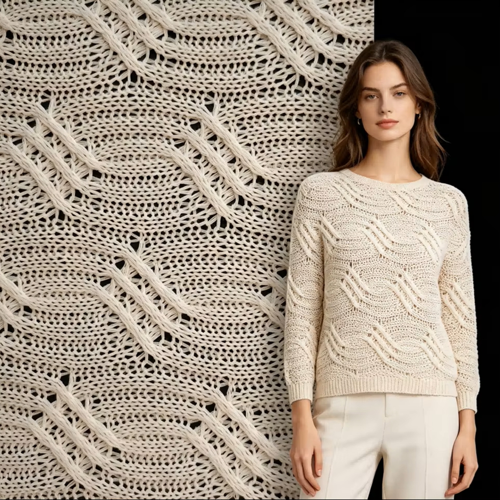 New Style Cashmere-like Jacquard Knitted Fabric 285GSM 100% Polyester For Sweater Coat Loungewear