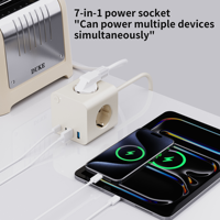 Prise électrique 3 prises de haute qualité avec interrupteur principal multiprise standard ue avec 2 ports USB 2 type-c prise avec prise KC