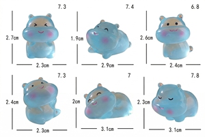 Figurines en résine d'hippopotame majestueux et éblouissant, lumineuses dans le noir, pour la décoration intérieure – Nouveauté très prisée - Product Image 2