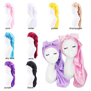 批发新款时尚妈妈丝滑睡帽设计师帽子桑蚕丝头巾长发包 - Product Image 6