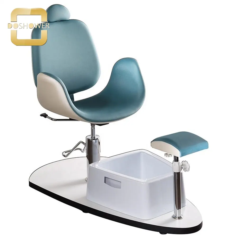 blue synthetic leather pedicure chair of pedicure unit with removable pool basin for medical & beauty pedicure chair supplier