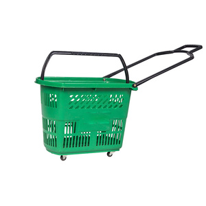 Sang trọng nhựa bánh cán cửa hàng siêu thị mua sắm giỏ với bánh xe - Product Image 4